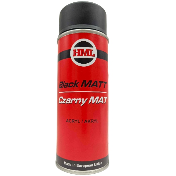 Lakier czarny mat akrylowy Spray szybkoschnący różne powierzchnie 400ml