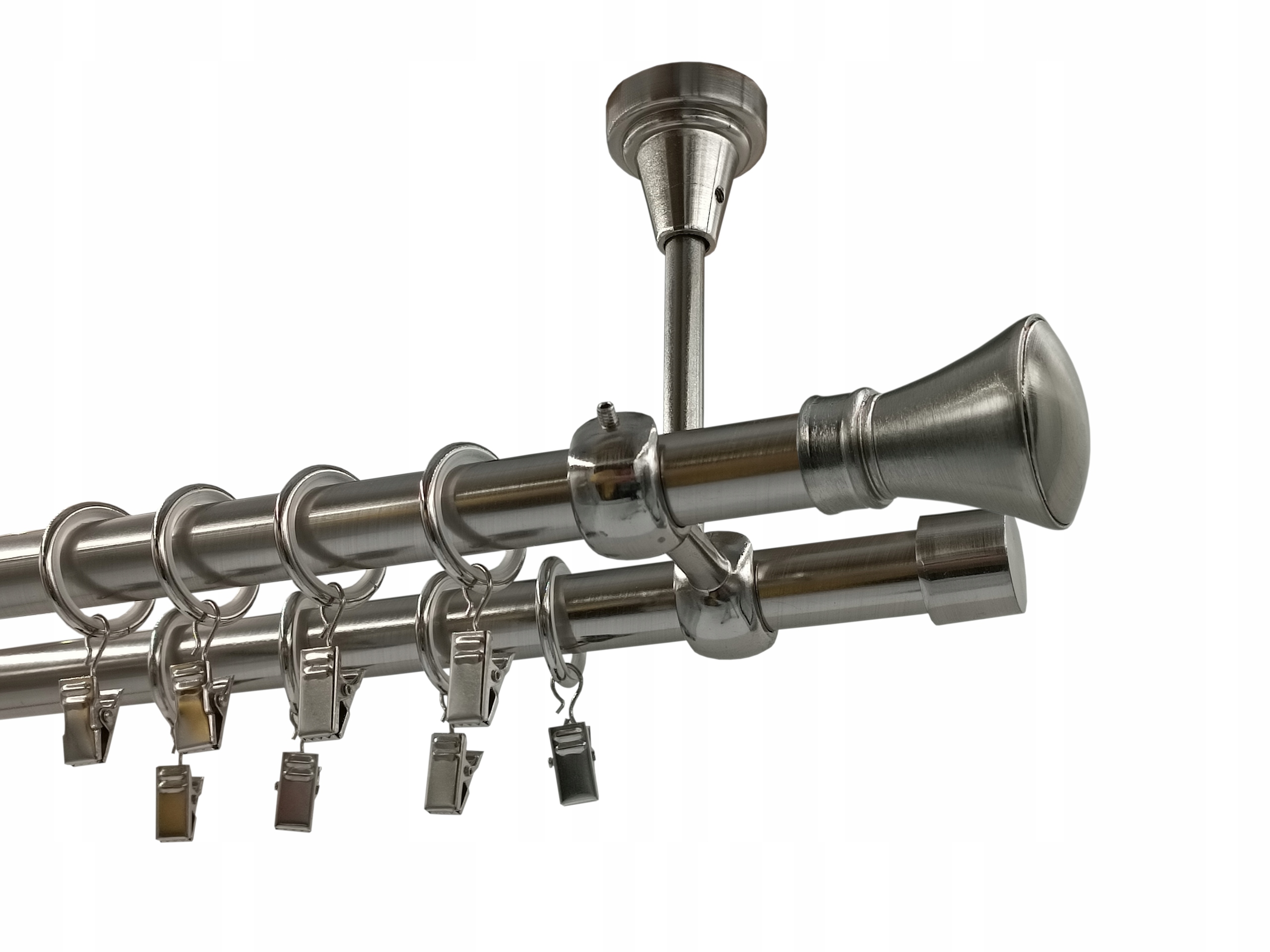 Garnýž Metal Strop 19+19mm MIX výběr Koncovek Nikl 400cm galvanizovaný