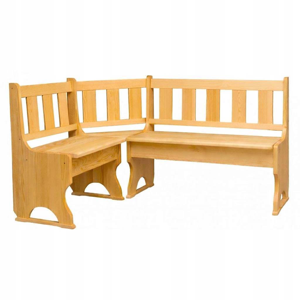 Dřevěný rohový kus borovice do kuchyně, jídelny, masivní dřevo Model S Borovice