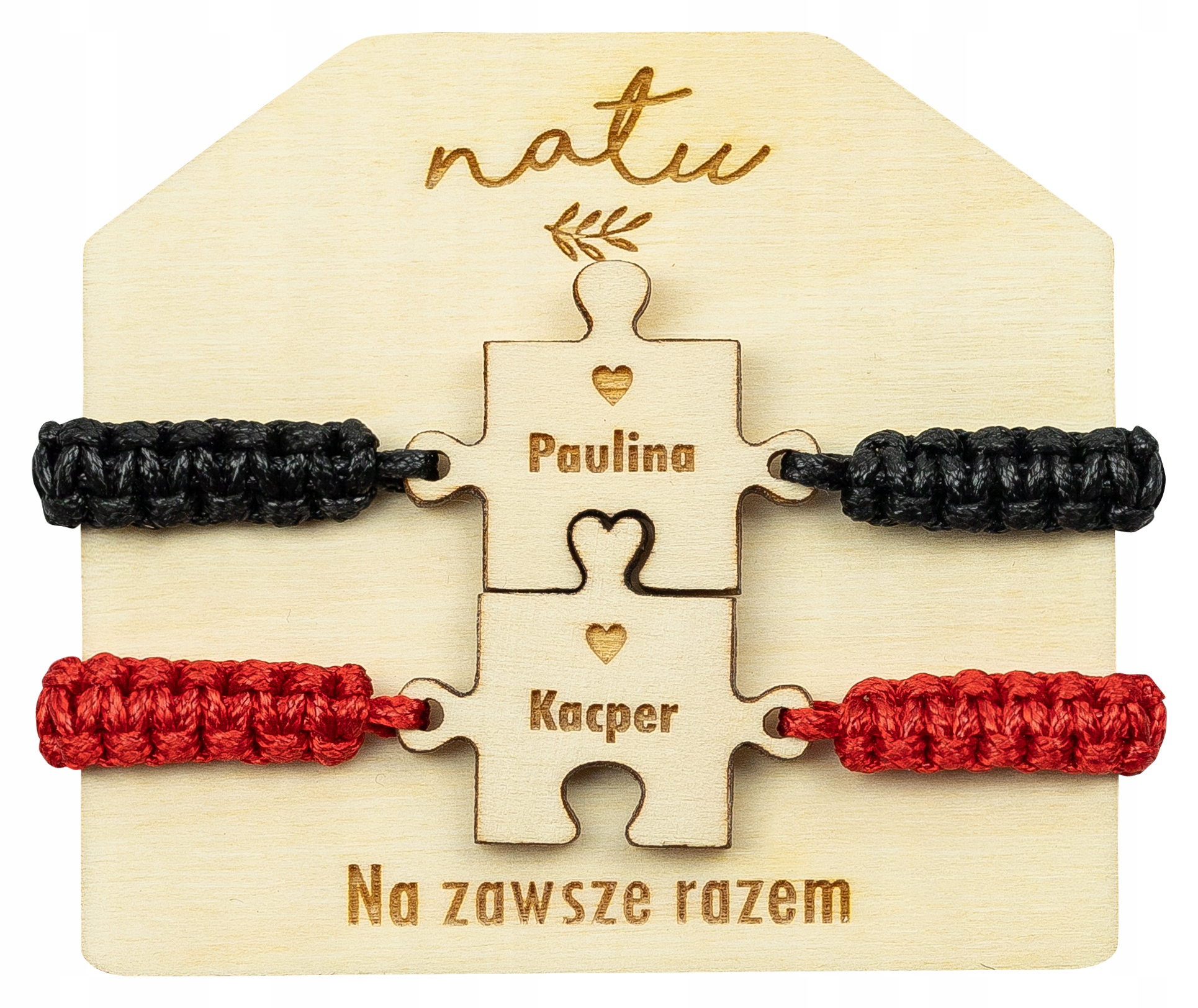 

Bransoletki dla pary Puzzle Serce grawer Natu
