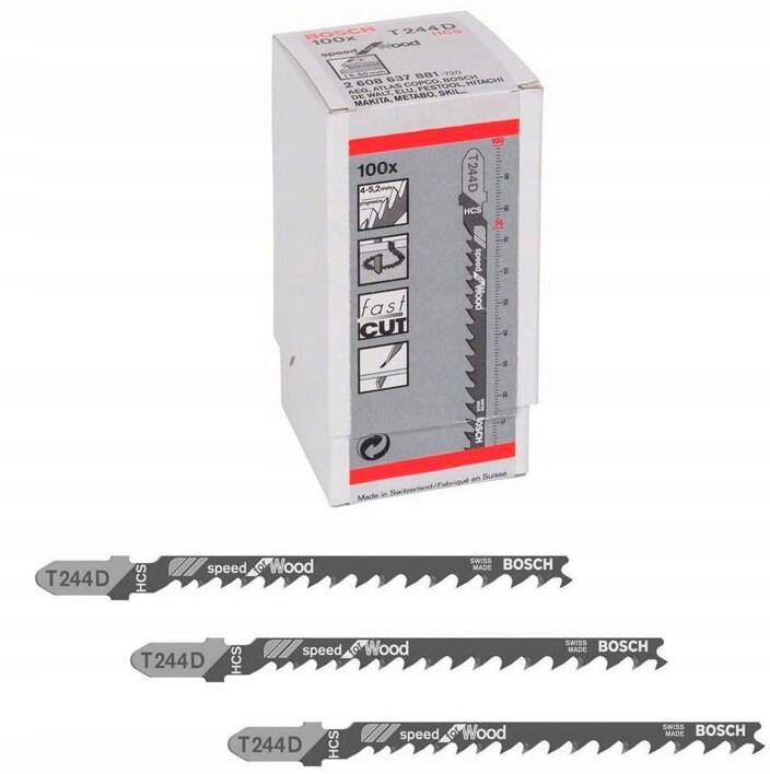 Bosch Pilový List Pro Přímočarou Pilu T244D Dřevo /100 Ks