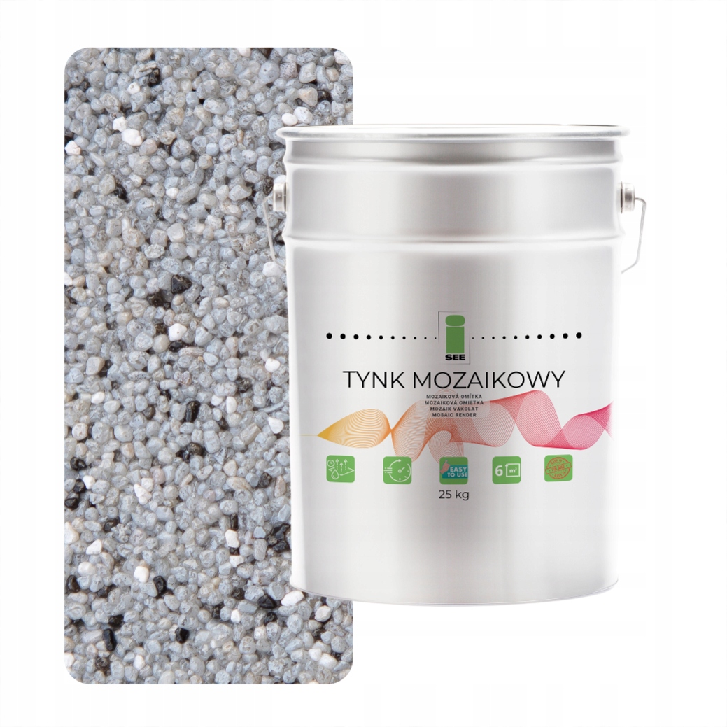 Mozaiková Omietka Šedá Marmolit Klasa 1 Mozaika 25Kg Poľský Výrobca