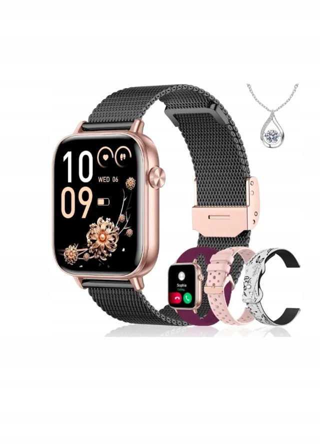 Iaret Chytré Hodinky I128 Chytré hodinky 1.83" Zlaté Vyměnitelné 4 řemínky R19