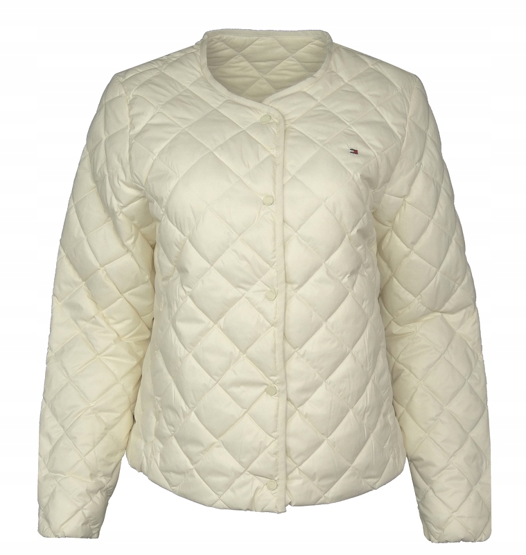 Tommy Hilfiger Dámská přechodová bunda, prošívaná, péřová, ecru, M