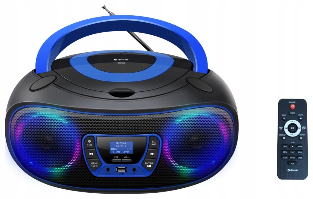 Denver TDB-212BU rádio Fm/dab+, Bluetooth, CD, Usb, modré