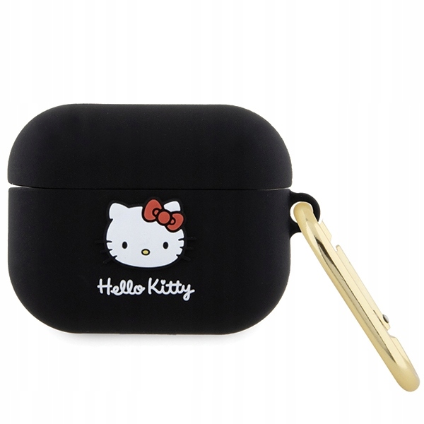 Etui Hello Kitty Silicone 3D Kitty Head na AirPods Pro czarne Hello Kitty