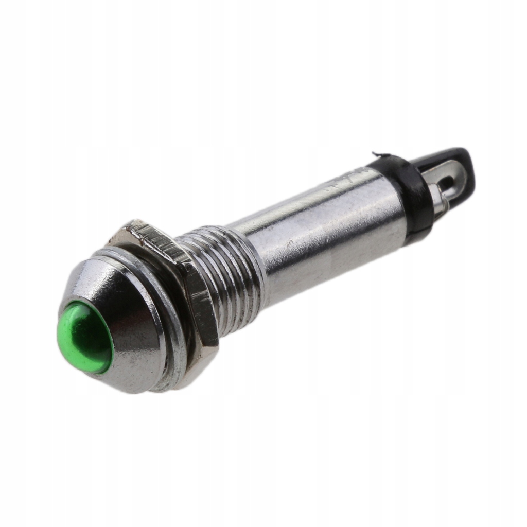 Wskaźnik panelowy LED 12V 8mm, pojedynczy, zielony