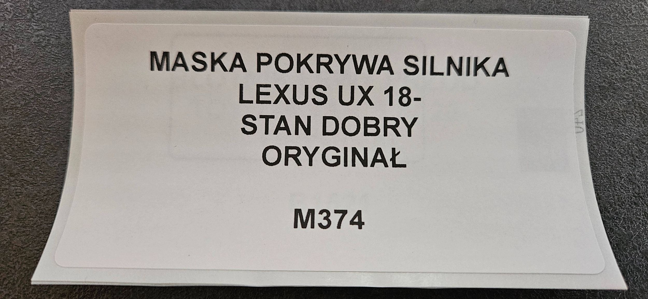 Capot LEXUS UX 18- Original STAN DOBRY