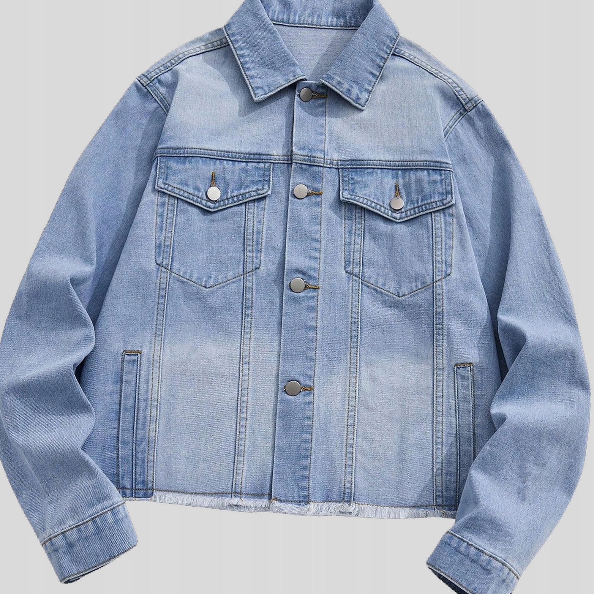 Pánská Džínová bunda Vintage s surovým povrchem Casual Romwe S