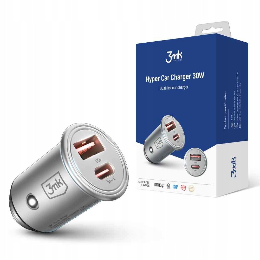 

Ładowarka Samochodowa 3MK Charger Usb Usb-c 30W