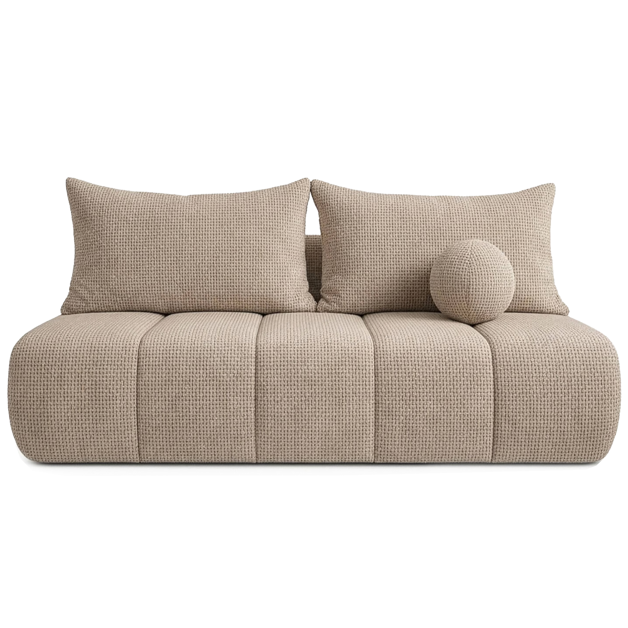 Kanapa Rozkładana z Funkcją Spania Sofa Dwuosobowa Do Salonu Beżowy Saria