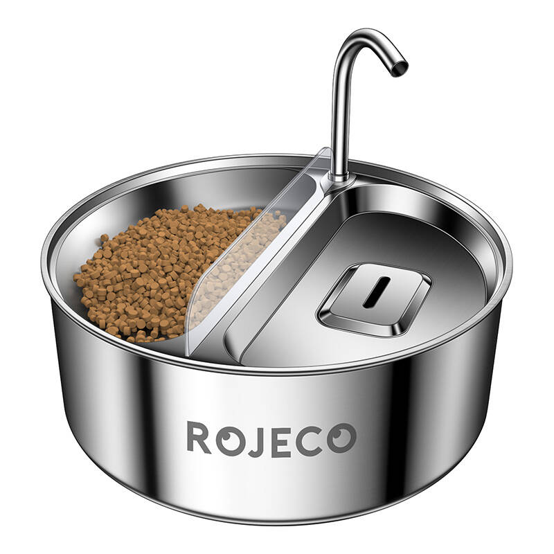 Levně 2 x Fontána Z Nerezové Oceli s miskou 2v1 Pro Psa Kočku 3.2 l Roje
