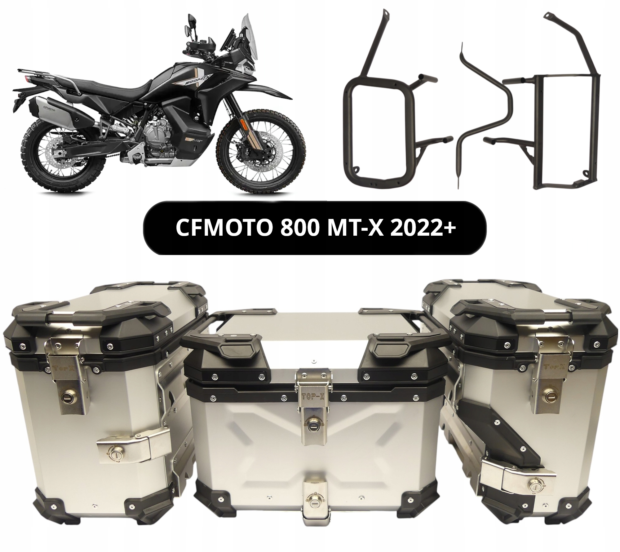 Eloxované Hliníkové Kufry Cfmoto 800 Mt-x 800MTX 22+ Sada TopX
