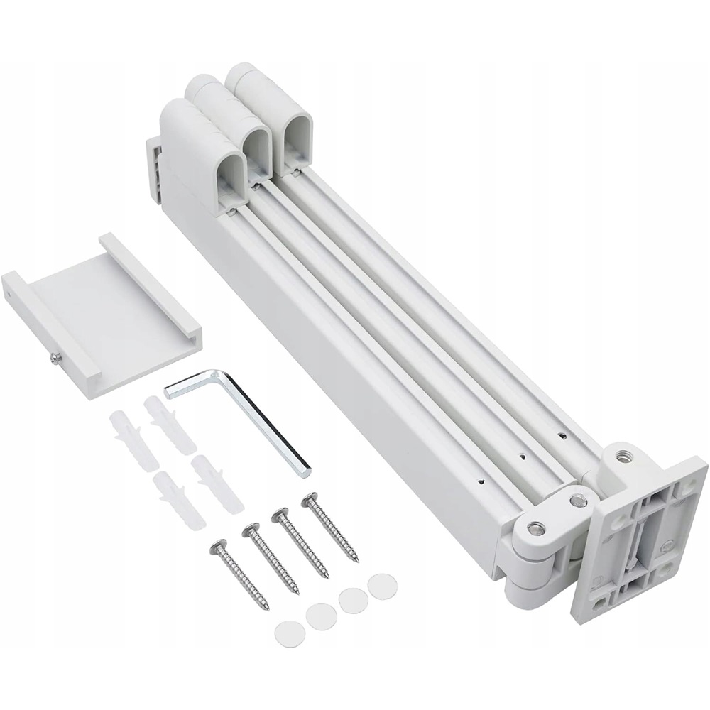 Levně Výsuvný Věšák Na Oblečení, Přikrývky 3 Skládací Sekce, Bílá Hliníková Barva