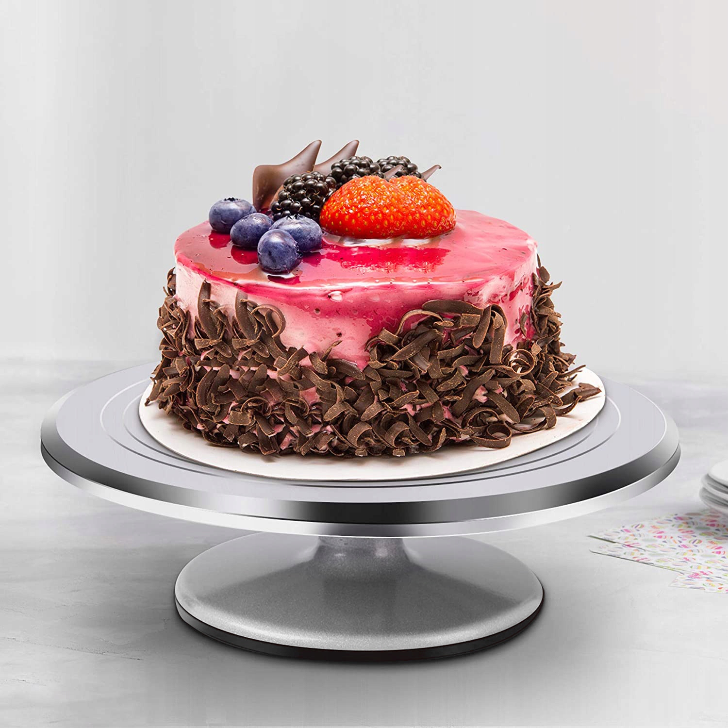 PROFESJONALNA PATERA OBROTOWA CUKIERNICZA TALERZ DO DEKORACJI TORTÓW 25 CM Informacje dodatkowe patera obrotowa