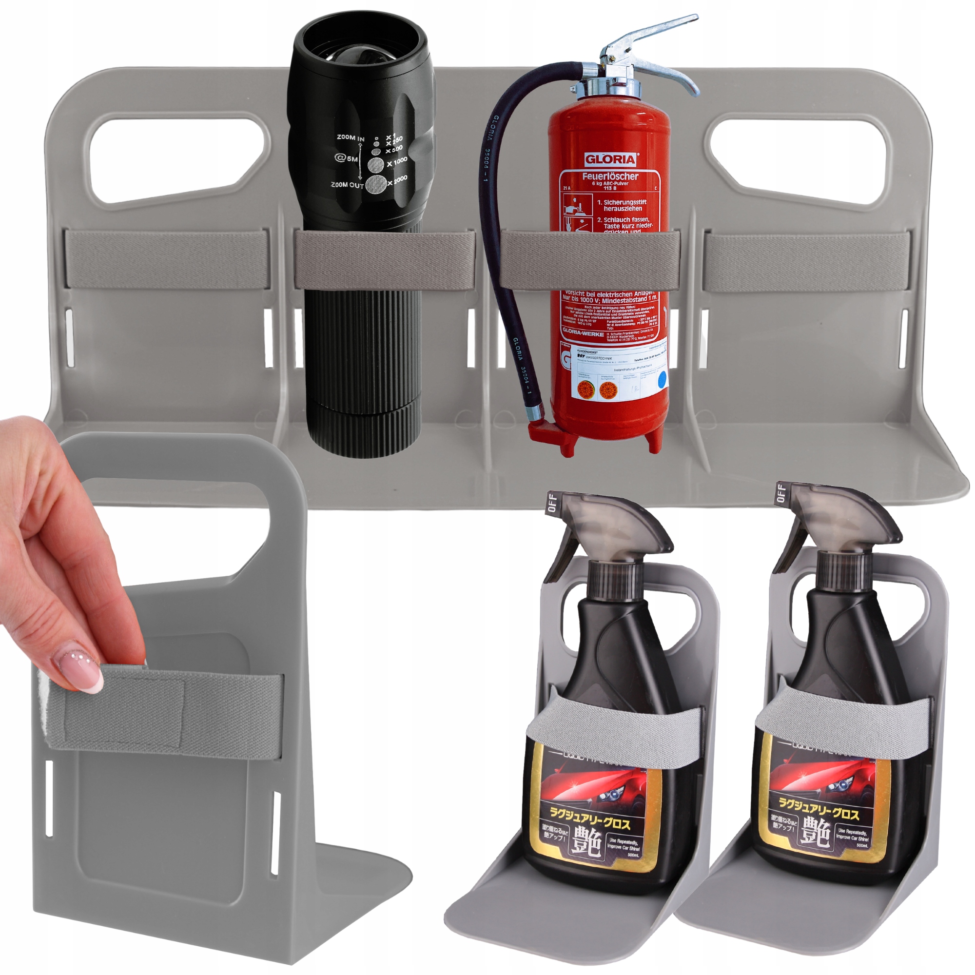 

3xORGANIZER Uchwyt Do Bagażnika Samochodu Na Rzepy