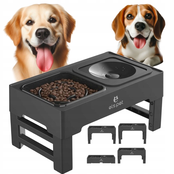 Levně Misky Na Stojanu Pro Psa zpomalující jídlo, Nechlapící regulace