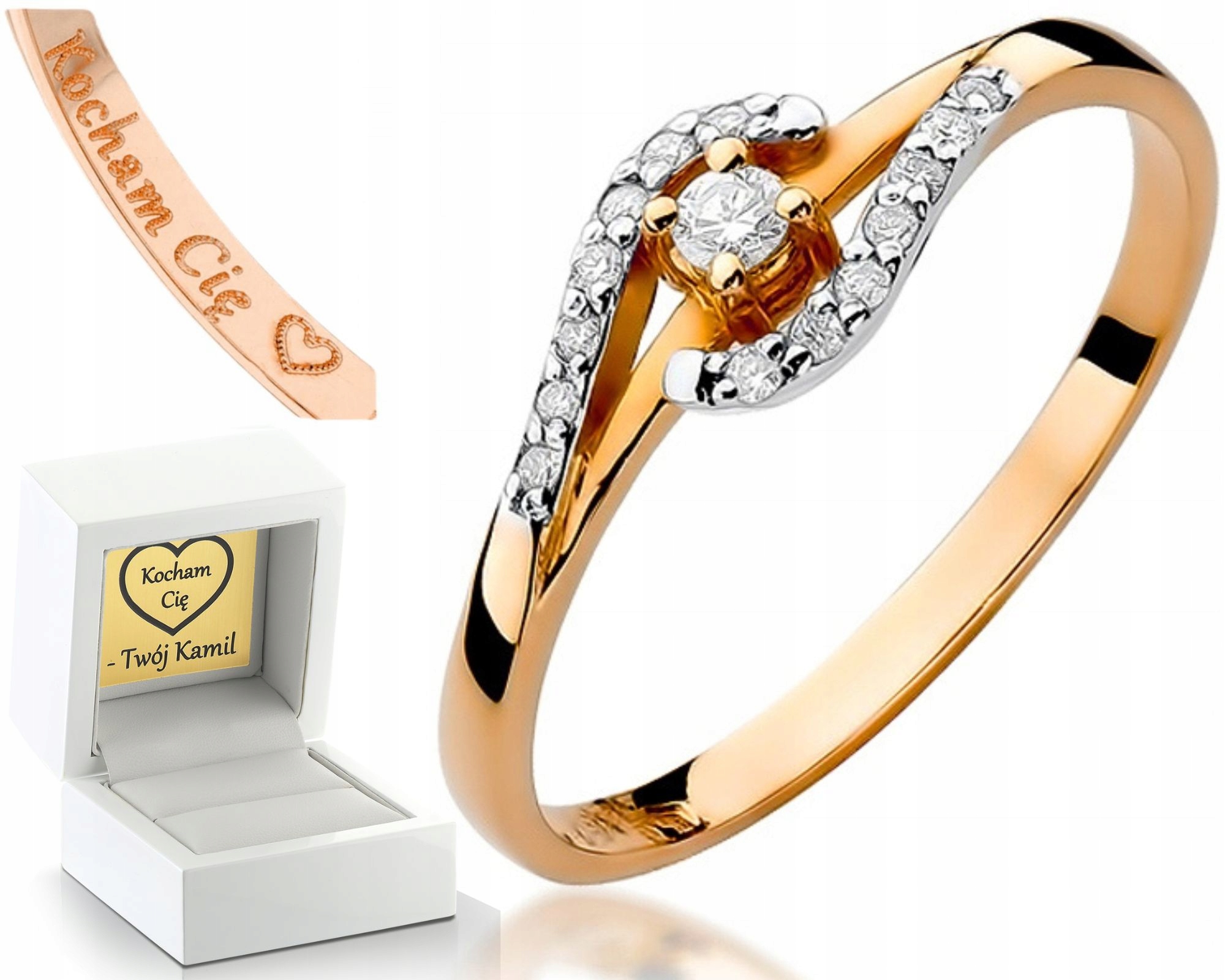 Prstýnek S Brilianty Růžové Zlato Zásnubní Dárek