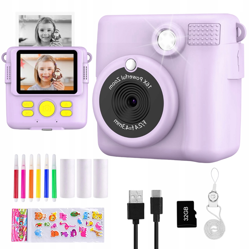 Digitální Instantní Fotoaparát Pro Děti S Akvarelovou Tužkou