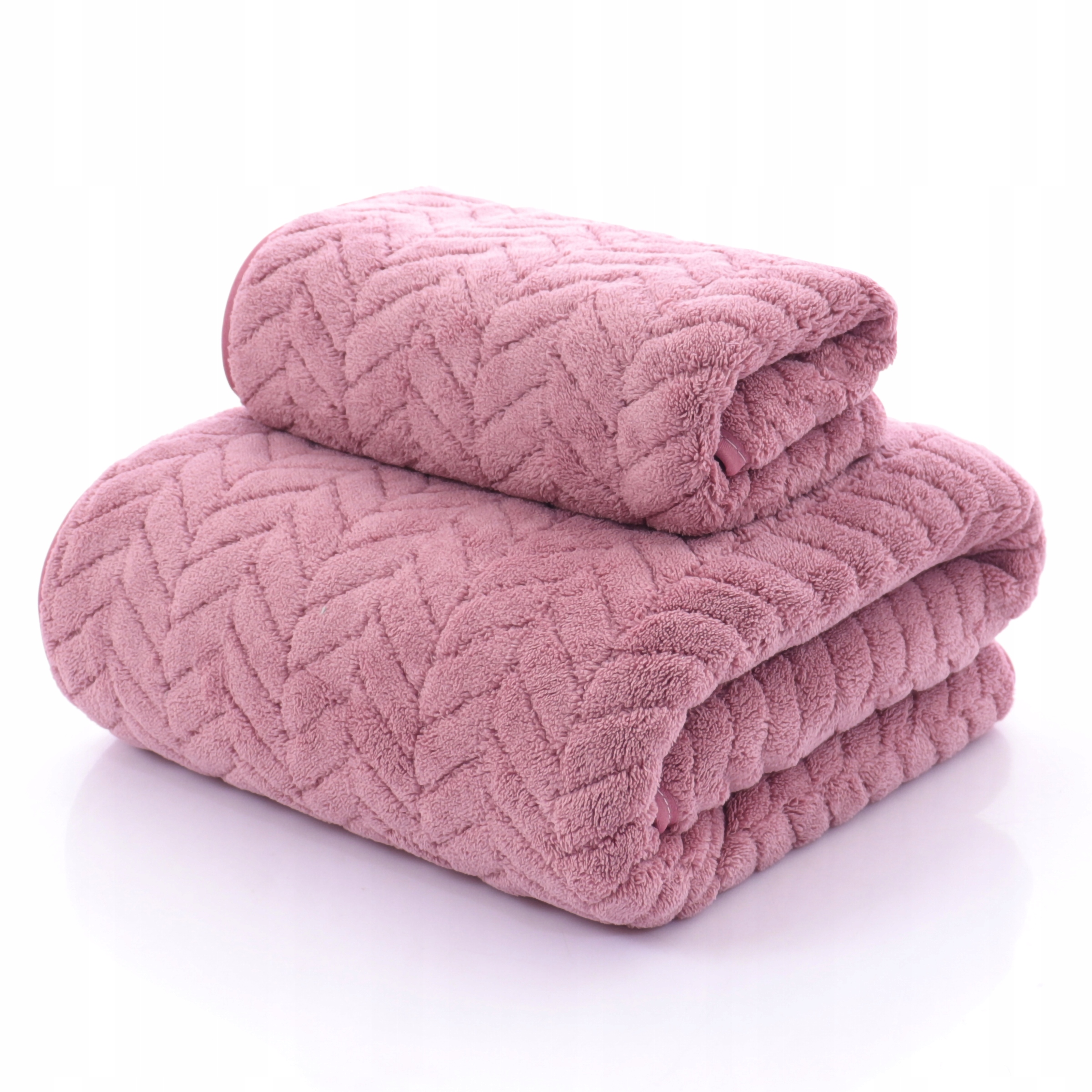 

Komplet 2x Ręczników Z Mikrofibry M06 Pudrowy Róż