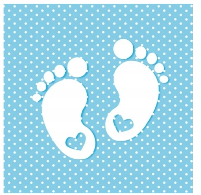 

Serwetki Stopki Niebieskie Baby Shower Chrzest