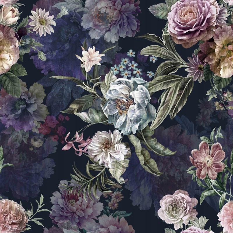 Zasłona dekoracyjna na taśmie 250x140 AZ-161 Fiore Granatowa Kod producenta Az-161