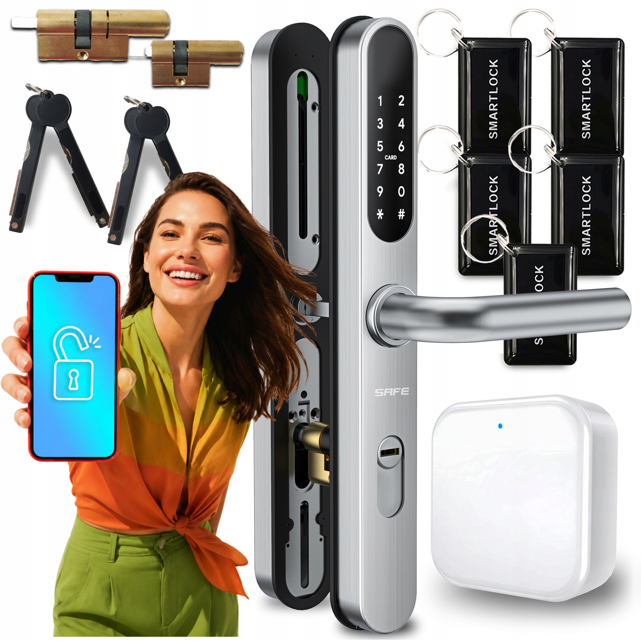 Zestaw Zamek Elektroniczny Ttlock Kod Pin klamka Bramka Wifi G2 Booking