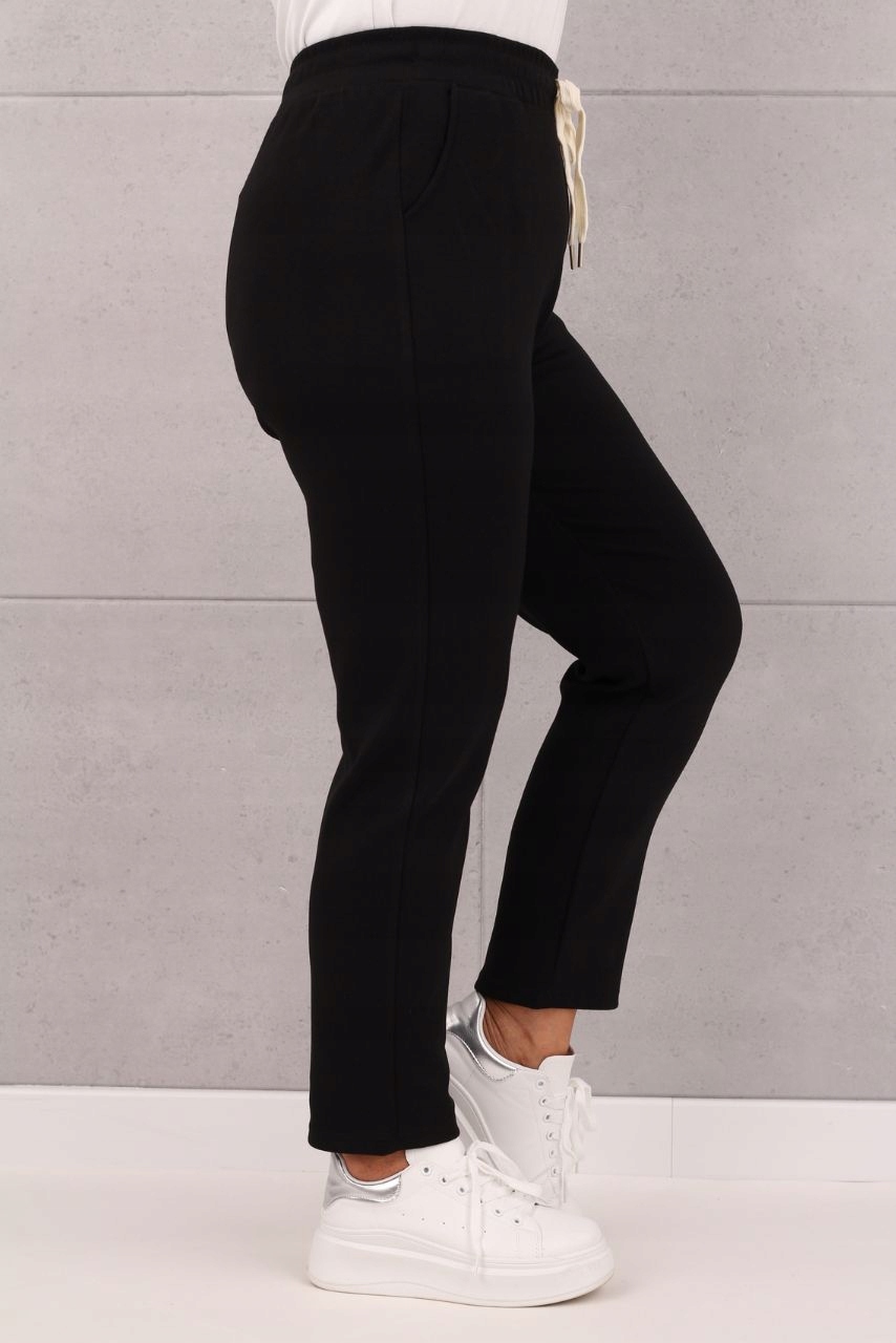 SPODNIE DRESOWE DAMSKIE DUŻE ROZMIARY NA GUMCE ELASTYCZNE Z KIESZENIAMI Linia plus size (duże rozmiary)