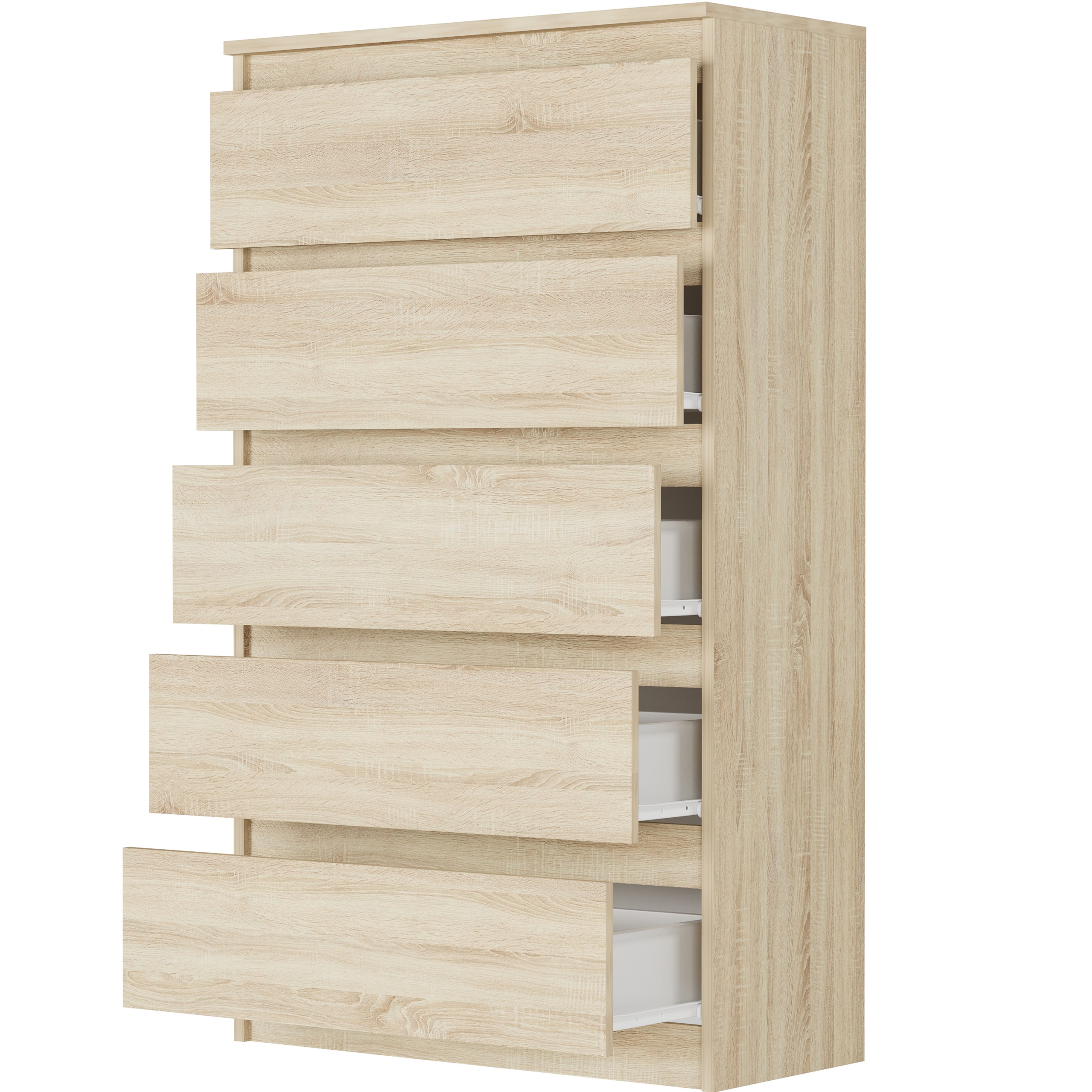 DUŻA KOMODA 5 SZUFLAD SZAFKA Sonoma POLSKIE MEBLE R-5 SONOMA