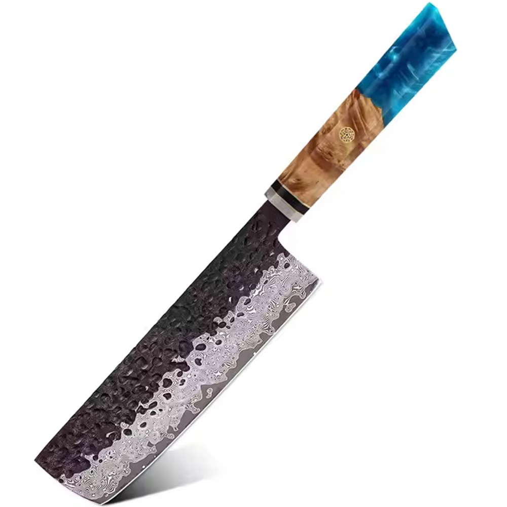 Damaškový kuchynský nôž Airi Nakiri/Modrá KP-37542