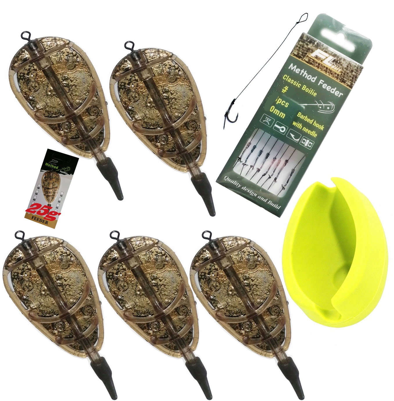 5 szt. Koszyk do metody 25g koszyczek przypon Method Feeder plus foremka