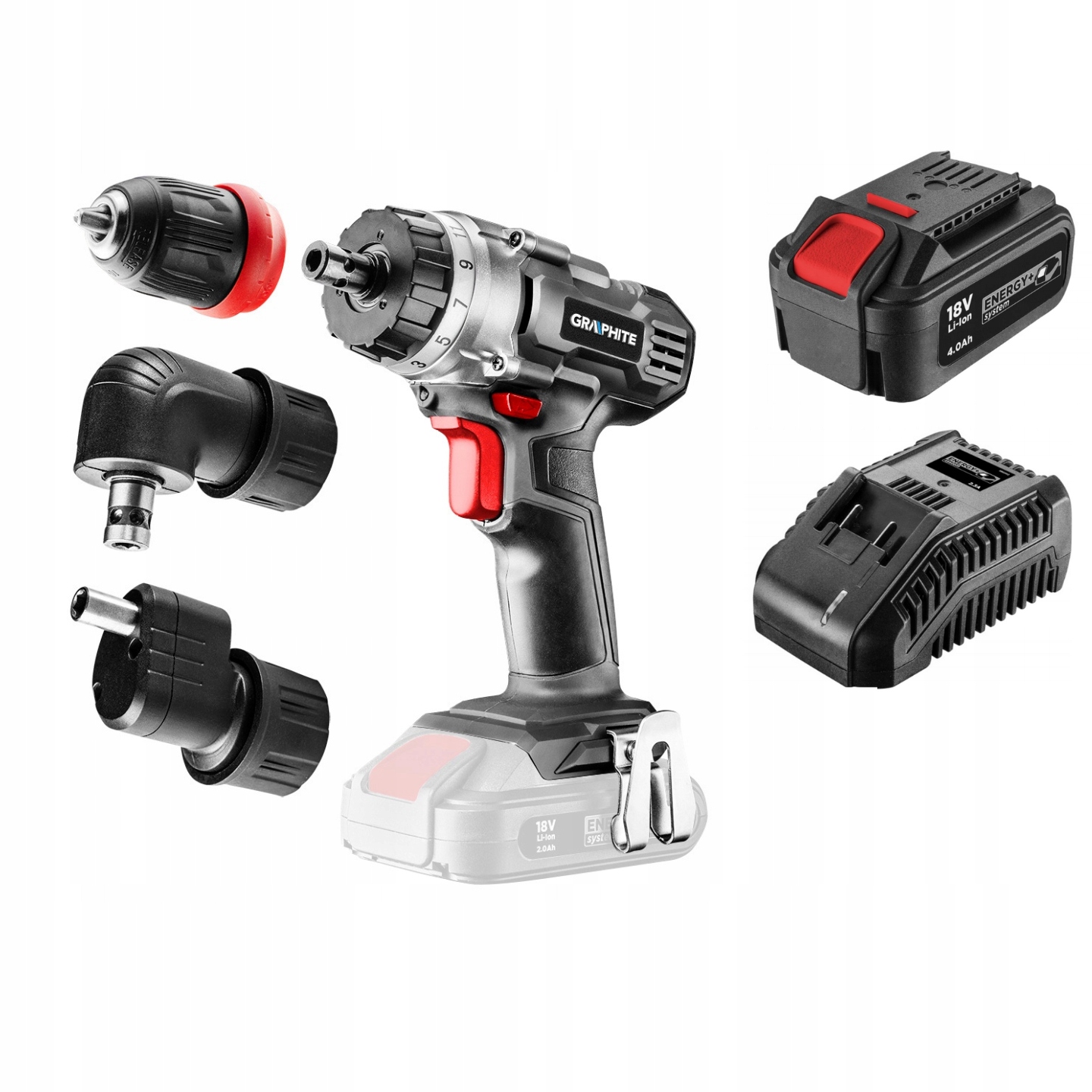 

Wiertarko-wkrętarka 4 Ah Aku Ładowarka Graphit