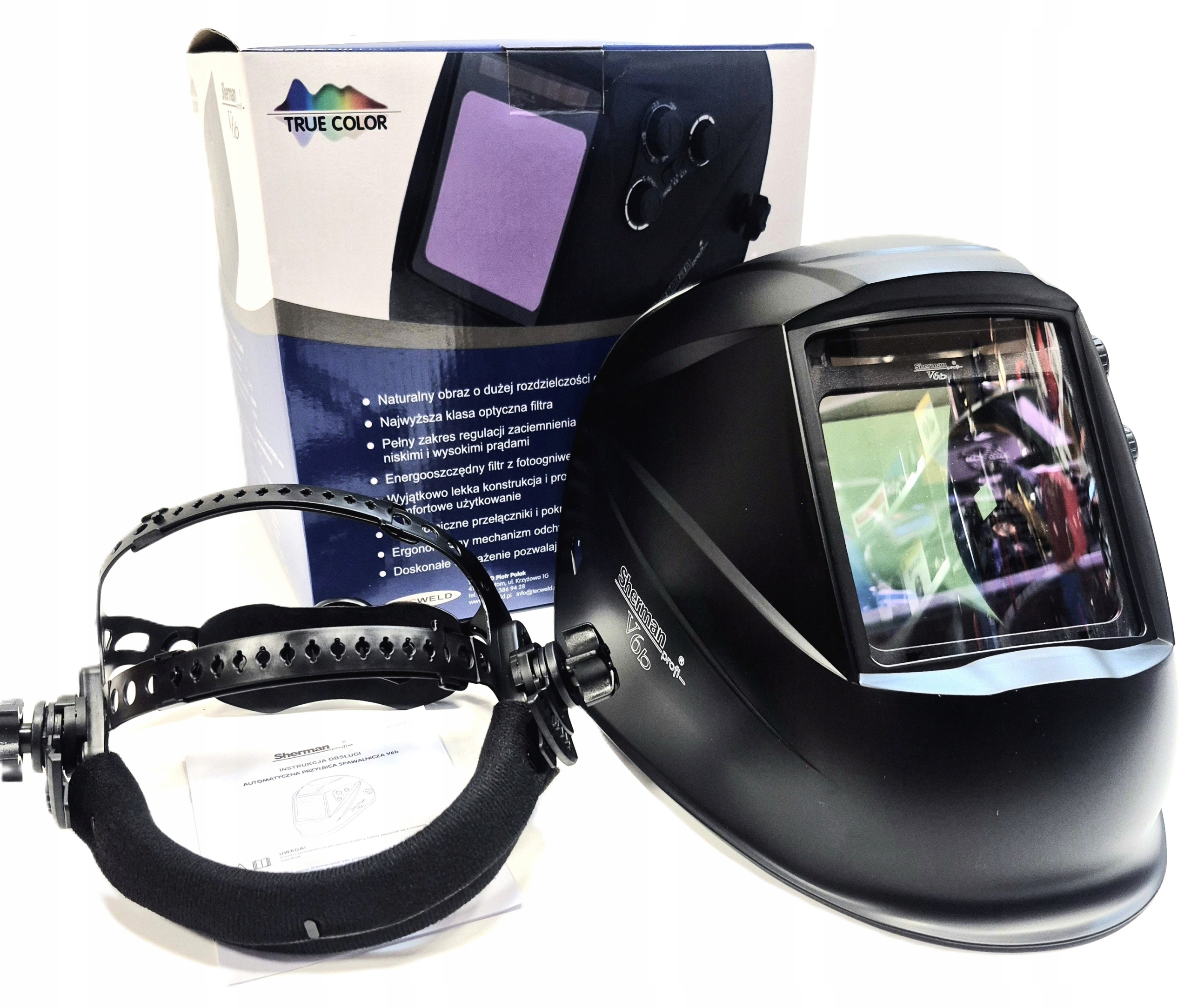 Przyłbica spawalnicza Sherman V6b Profi automatyczna True Color Din 5-13