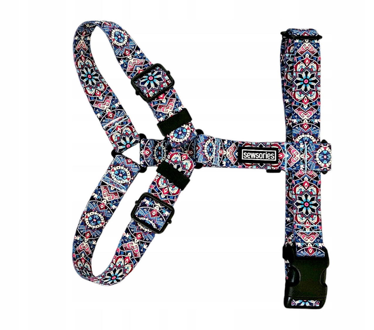 Levně Postroj pro psa typu guard Sewsories Mandala Mood velikost M páska 2,5 cm