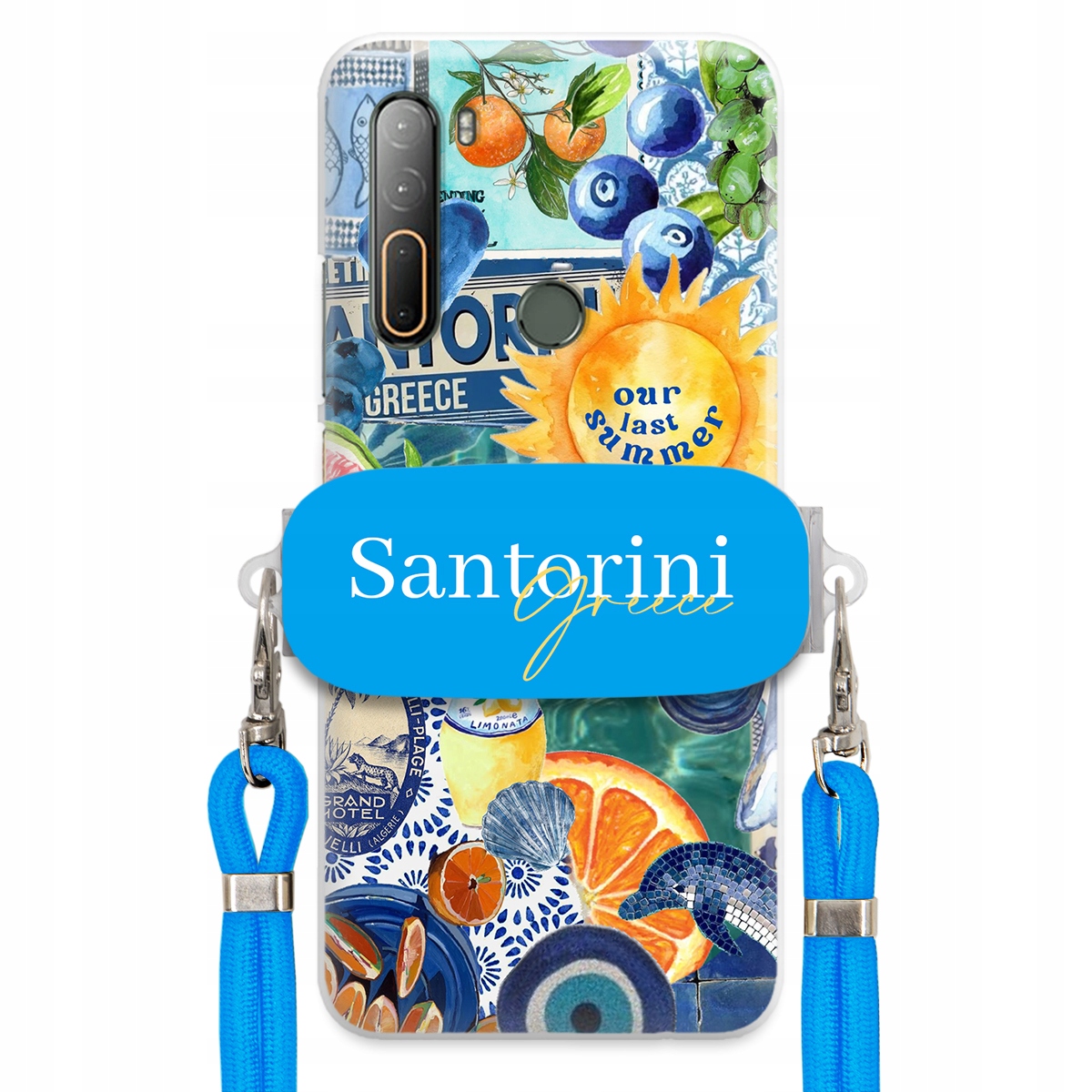 Pouzdro pro Htc Desire U20 5G Modré Crossbody vodítko držák Santorini Sea