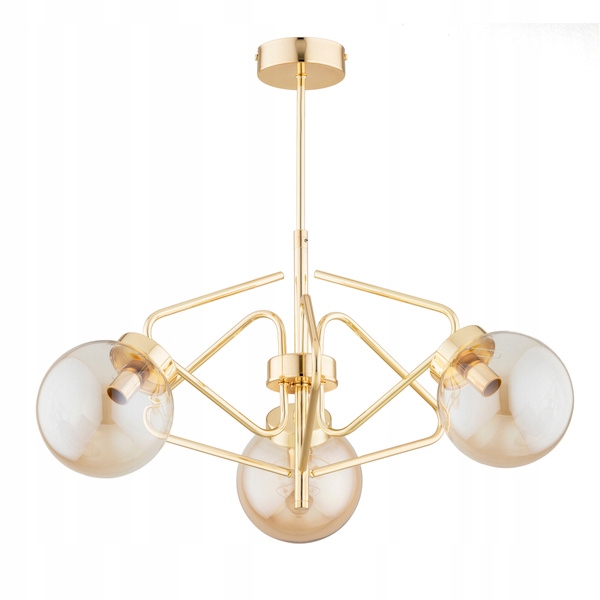 Fantazijní lustr Barsum MIX Zlatý, loftová lampa do eklektického obývacího pokoje