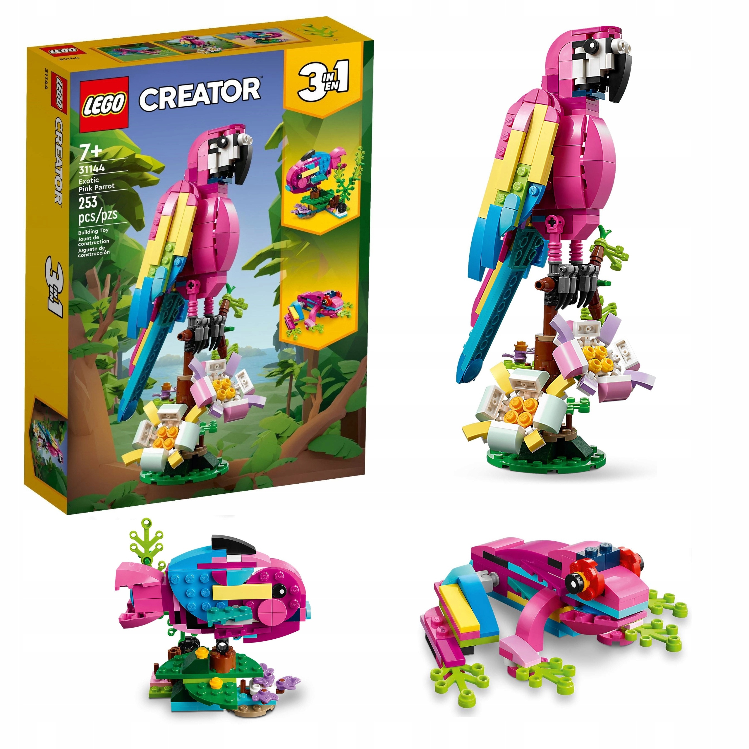 LEGO Creator 3 v 1 31144 Exotický růžový papoušek