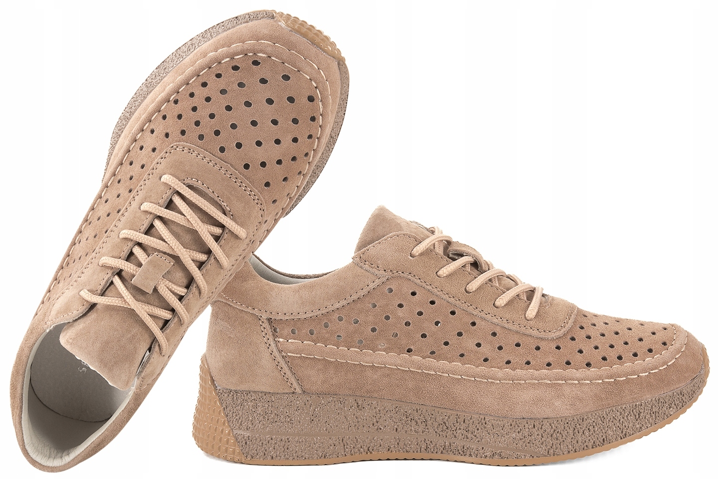 Sergio Leone SP-013 Ažurové Kožené Polobotky Sportovní Tenisky Semiš Bronz