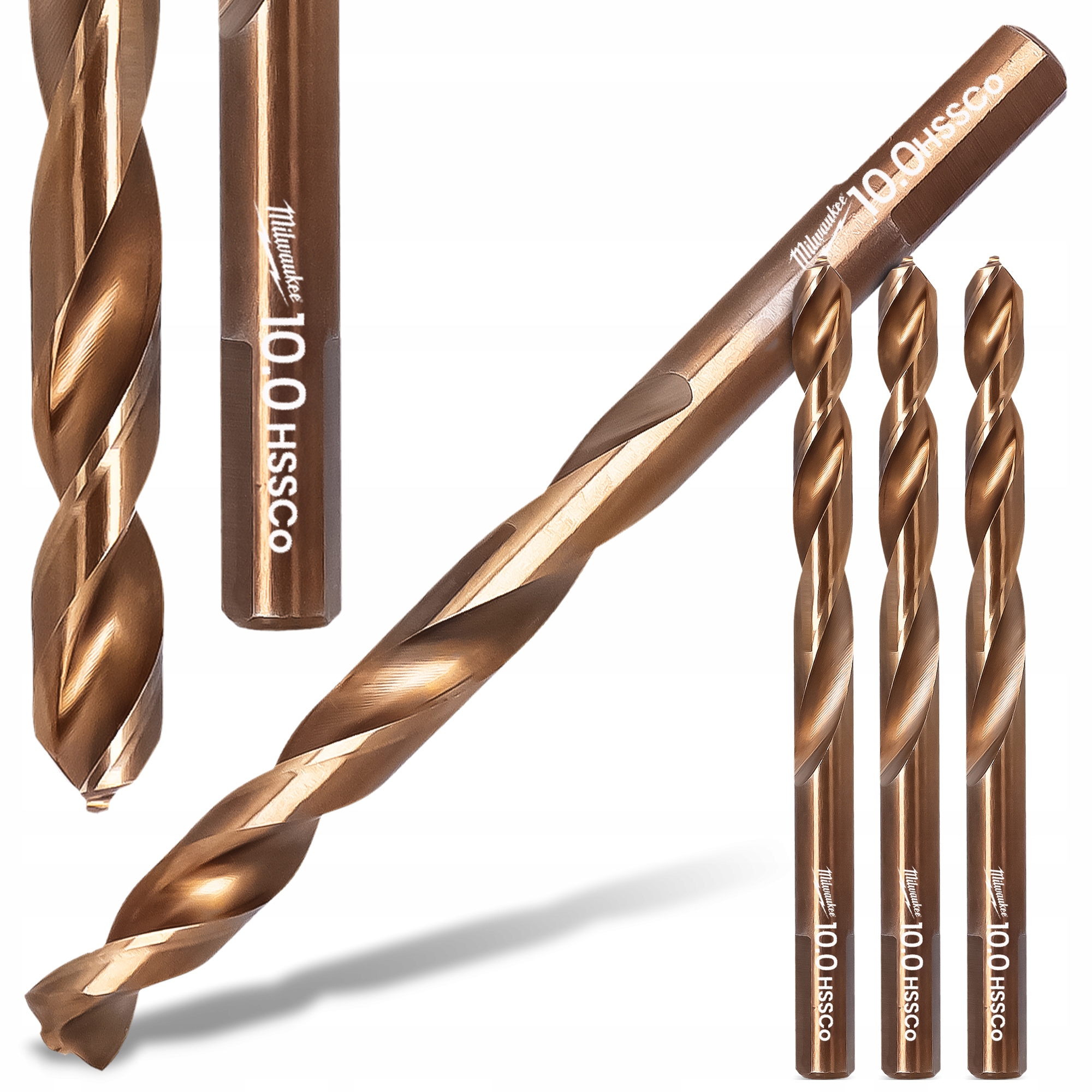 3x Kobaltové Kovové vrtáky 10 mm z nerezové oceli Inox litiny Hss Milwaukee