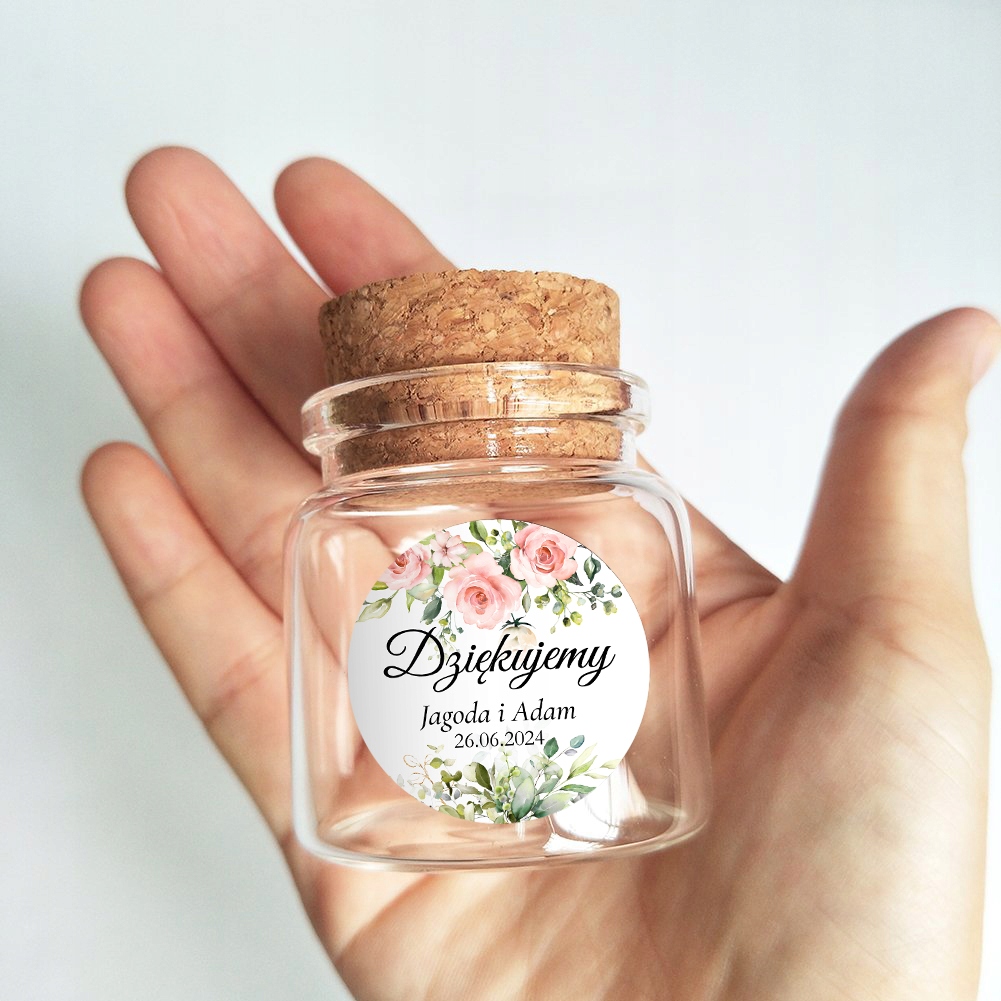 Naklejki weselne, Dziękujemy, Róże | 48 szt Marka inny