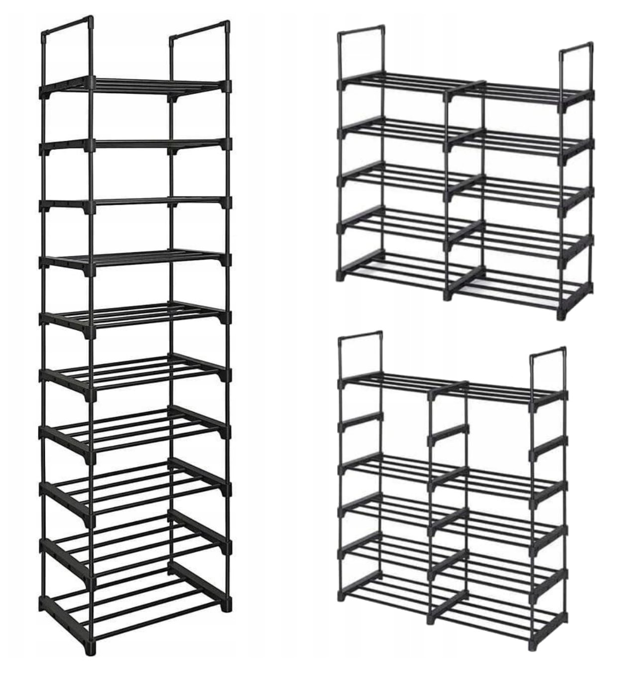 Szafka na Buty Stojak Na Obuwie Regał Modułowy Czarny Loft