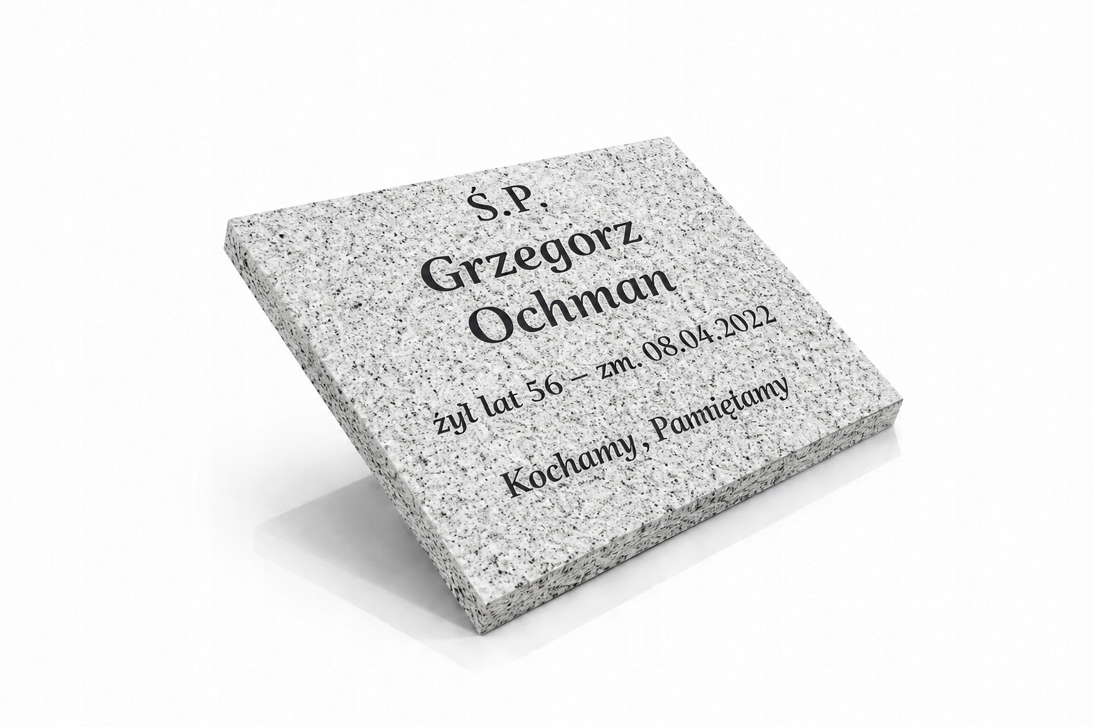 Granitová tabule Náhrobní deska Jasná šedá 35x25 cm Klín a nápisy Bonus