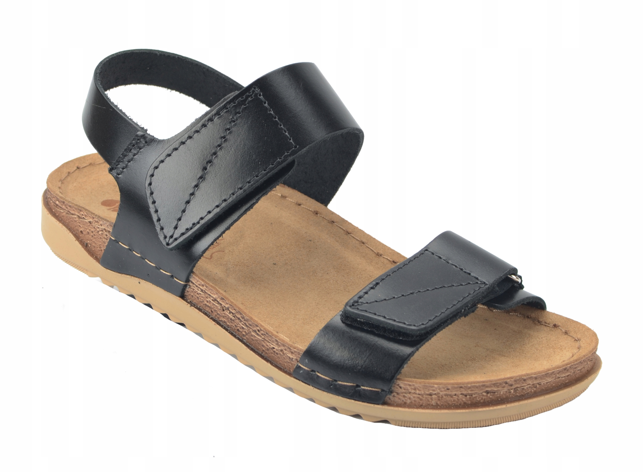 SANDAŁY DAMSKIE INBLU SKÓRA AA-01 SPORTOWE WYGODNE CZARNE LATO SKÓRZANE 39