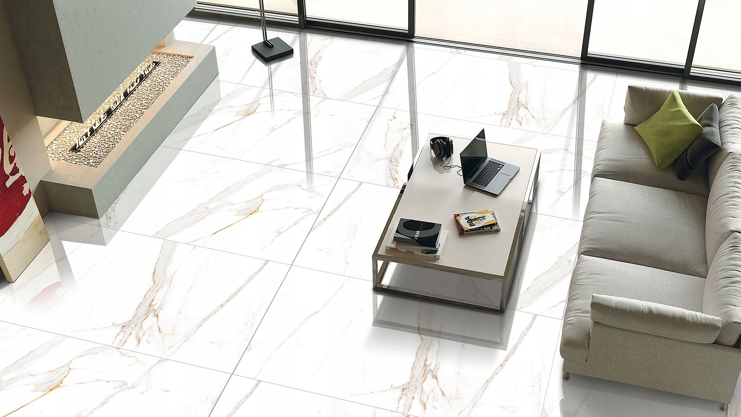 PŁYTKI GRESOWE BIAŁY MARMUR VERONA GOLD 60x120 MAT Typ gres