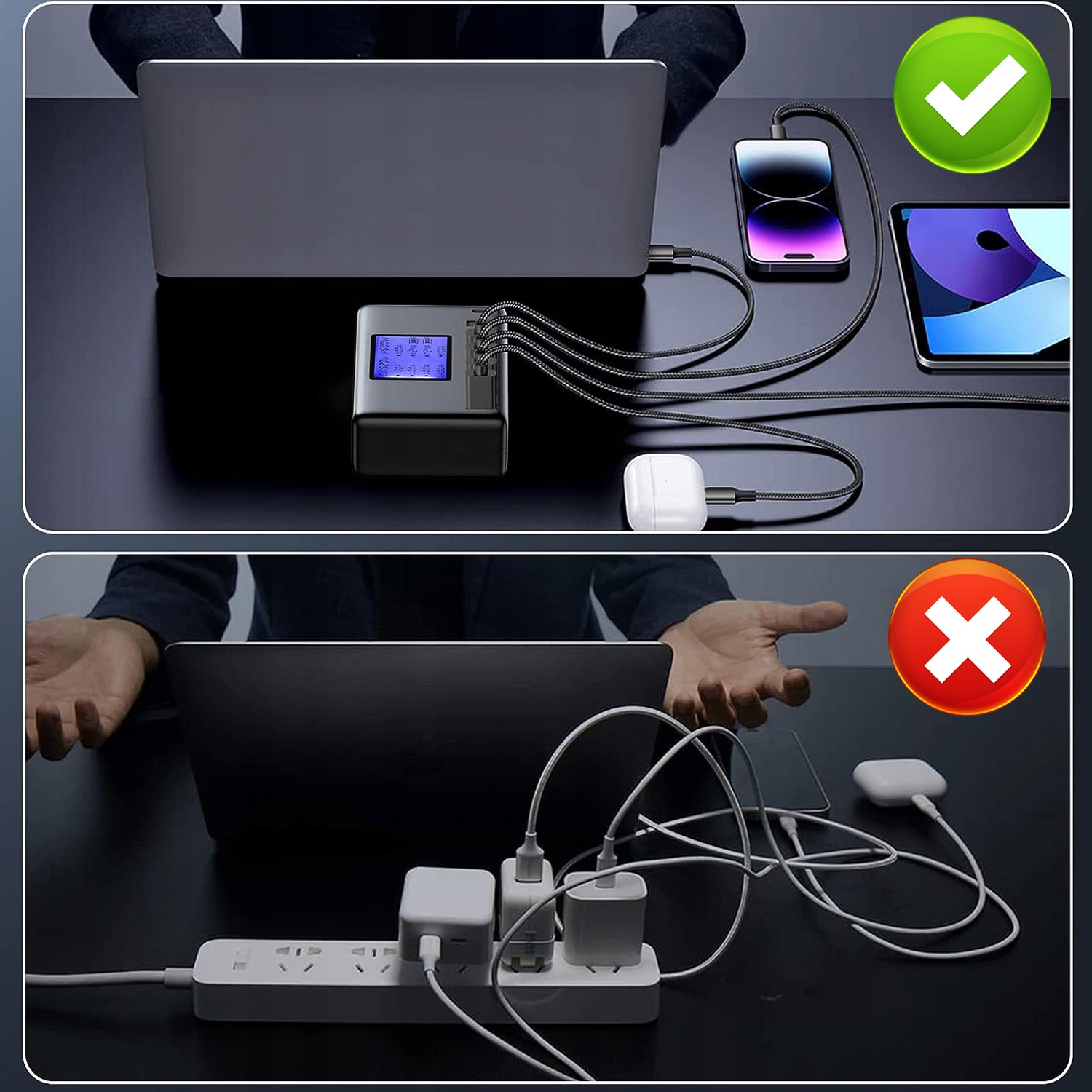 ŁADOWARKA STACJA ŁADUJĄCA 8 PORTAMI LCD 60W DO WIELU URZĄDZEŃ Marka Inna