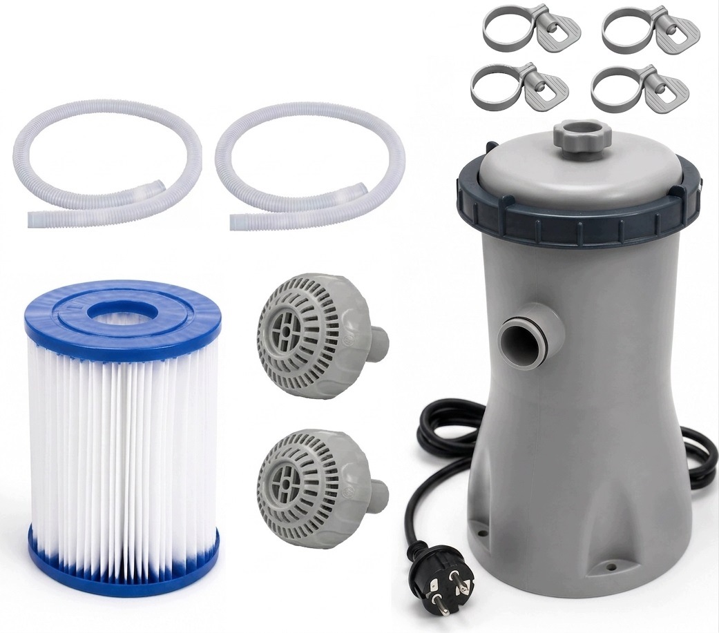 Pompa Filtrująca Do Basenu 3028 l/h Bestway 58386 Filtr Węźe Zaciski