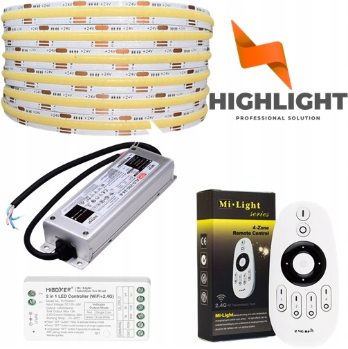 10m Sada led pások Cob+cct 16W 24V IP65HS Wi-Fi