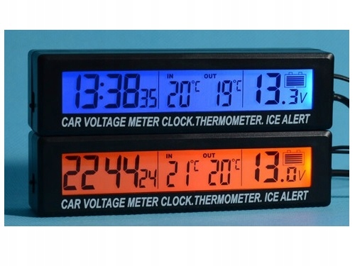 TERMOMETR WOLTOMIERZ ZEGAR LCD DO SAMOCHODU 3w1 EAN (GTIN) 5907621807351