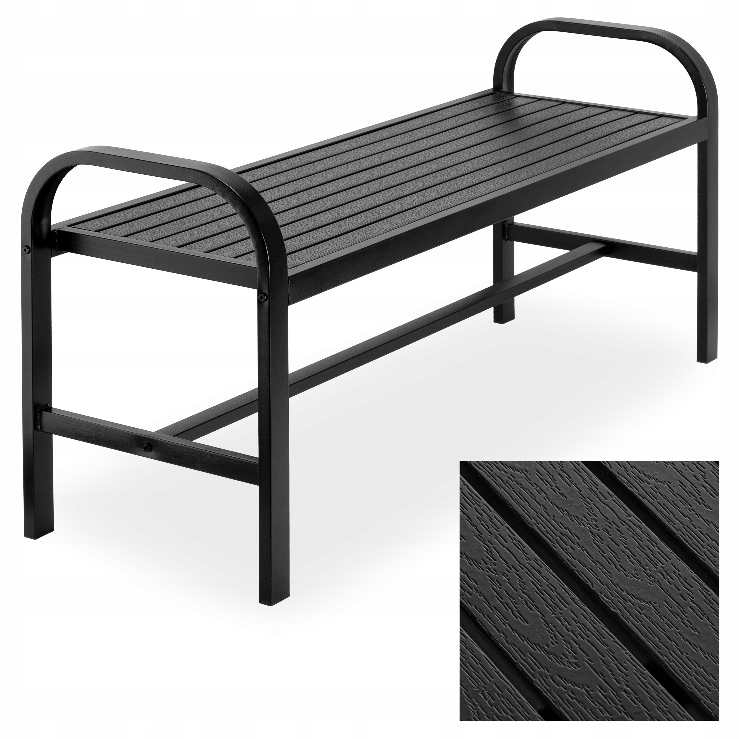 Kovová Zahradní Parková Lavička S Venkovním Ocelovým Sedákem