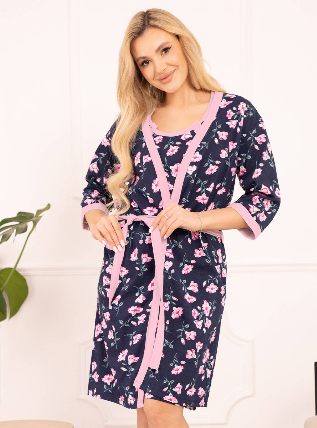 SZLAFROK DAMSKI BAWEŁNIANY PODOMKA DO SZPITALA XXL Materiał dominujący bawełna